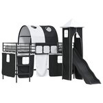 vidaXL Lit mezzanine pour enfants Noir 99 5 x 200 cm Métал