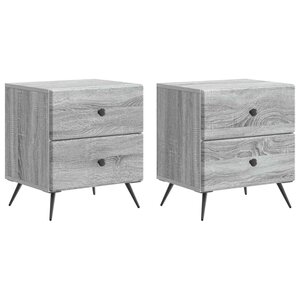 vidaXL Cabinet de chevet 2 Pièces Sonoma gris 43 x 34 5 x 47 5 cm