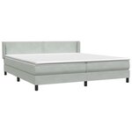vidaXL Sommier à lattes de lit et matelas gris clair 180x210cm velours