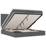 VidaXL Cadre de lit ottoman avec matelas gris foncé 180x200 cm tissu