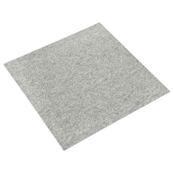 vidaXL Tapis 20 Pièces Gris clair 50 x 50 cm 100  Polypropylène