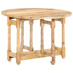 Vidaxl table de salle à manger rond 110x76 cm bois de manguier massif