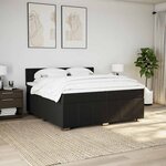 vidaXL Sommier à lattes de lit avec matelas Noir 200x200 cm Tissu