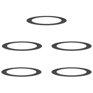 vidaXL Anneaux d'arbre plats 5 Pièces Noir Ø90 / 120 cm Acier