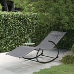 vidaXL Chaise longue à bascule gris acier et textilène