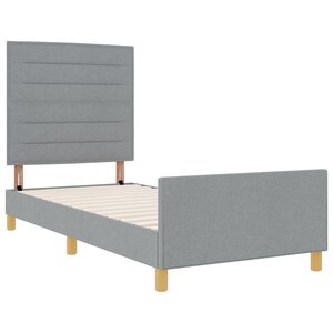 Lit vidaXL Gris clair 90x190 cm en tissu