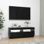 vidaXL Meuble TV avec lumières LED noir 100x35x40 cm