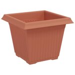 vidaXL Pots de plantes 24 Pièces Rouge brique 20 x 20 x 16 cm Plastique