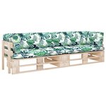 vidaXL Canapé palette 2 places avec coussins Bois de pin imprégné