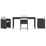 vidaXL Ensemble de salle à manger pour jardin 5 Pièces Noir polyrotin