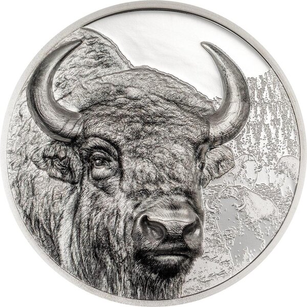 Pièce de monnaie en Argent 2000 Torog g 93.3 (3 oz) Millésime 2025 Wild Mongolia BISON (PRÉCOMMANDE)