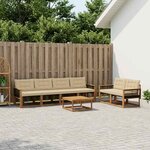 vidaXL Ensemble de canapés d'extérieur 7 Pièces Naturel et Beige