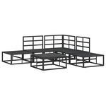 vidaXL Ensemble de canapé de jardin 6 Pièces Noir 70 x 70 x 32 cm