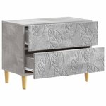 vidaXL Table de chevet Gris béton 62 x 34 5 x 48 cm Bois d'ingénierie