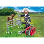 PLAYMOBIL 71467 - Pompier avec Faon à sauver - Action Hereos
