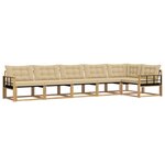 vidaXL Ensemble de canapés d'extérieur 6 pc Blanc et Beige