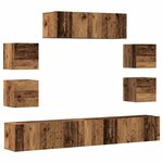 vidaXL Ensemble de meuble TV mural 7 Pièces vieux bois bois d'ingénierie