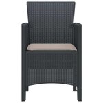 vidaXL Chaise de jardin 4 Pièces Anthracite 53 x 49 x 85 cm PP