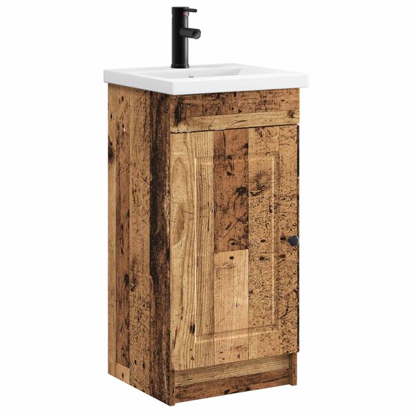 vidaXL Meuble de salle de bain avec évier Bois ancien