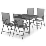 vidaXL Ensemble à manger de jardin 5 Pièces anthracite acier