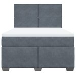 vidaXL Sommier à lattes de lit et matelas Gris foncé 160x200cm Velours
