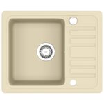 vidaXL Évier de cuisine Granit Seul lavabo Beige