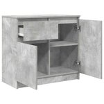vidaXL Buffet avec tiroir gris béton 71x35x65 cm bois d'ingénierie