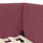 vidaXL Cadre de lit d'angle avec tête de lit Bordeaux 100 cm x 200 cm