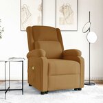 vidaXL Fauteuil de massage Marron Velours