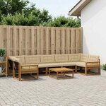 vidaXL Ensemble de canapés d'extérieur 8 Pièces Naturel et Beige