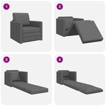 vidaXL Canapé-Lit 60cm Gris foncé tissu