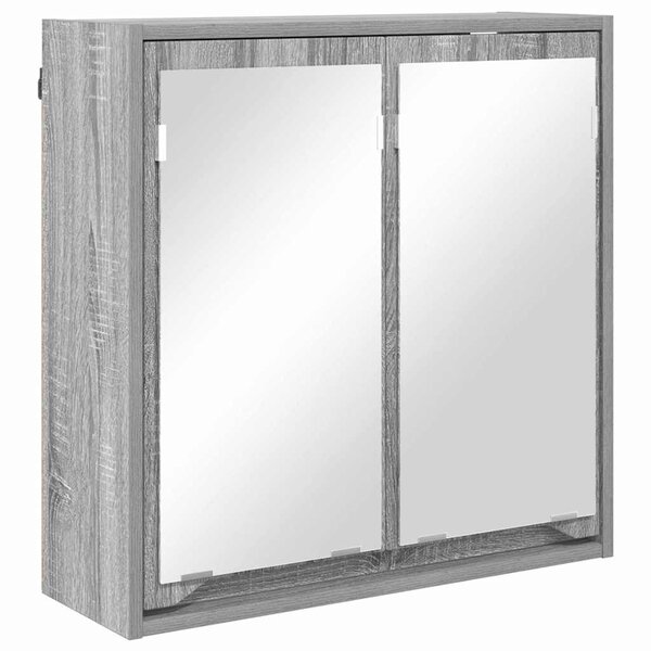 vidaXL Armoire Miroir de Salle de Bain Gris Sonoma 60 x 20 x 60 cm