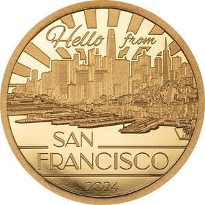 Pièce de monnaie en Or 5 Dollars g 0.5 Millésime 2024 Big City Lights SAN FRANCISCO (PRÉCOMMANDE)