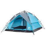vidaXL Tente de camping à dôme 4 personnes bleu libération rapide