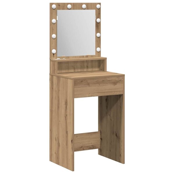 vidaXL Table de Toilette avec étagère Chêne artisanal 50 x 41 x 135 cm