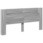 vidaXL Armoire tête de lit avec LED sonoma gris 200x16 5x103 5 cm