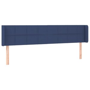 vidaXL Tête de lit avec oreilles Bleu 183x16x78/88 cm Tissu