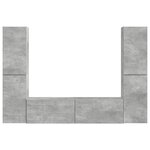 vidaXL Ensemble meuble TV 6 Pièces Gris béton Bois d'ingénierie