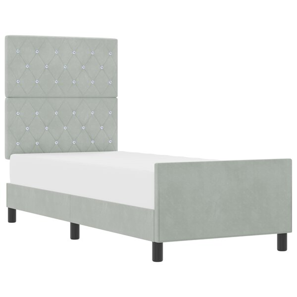 Cadre de lit en velours gris clair vidaXL 80x200 cm