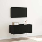 vidaXL Meuble TV mural Chêne noir 80 x 35 x 31 cm Bois d'ingénierie