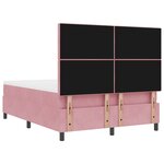 vidaXL Lit Box Spring avec Matelas & Banc Rose 160x200 cm Velours