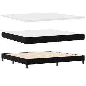 Lit box spring vidaXL avec matelas Noir 200x200 cm en Velours