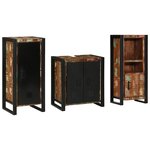 vidaXL Ensemble de mobilier de salle de bain avec étagère avec stockage avec porte 3 Pièces
