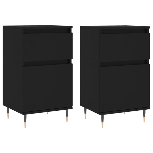 vidaXL Buffets 2 Pièces noir 40x35x70 cm bois d’ingénierie