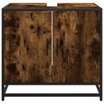 vidaXL Armoire de lavabo de salle de bain chêne fumé 65x33x60 cm