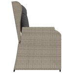 vidaXL Banc de jardin avec coussin Gris clair Poly rotin