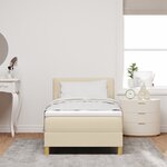 vidaXL Lit sommier avec matelas Crème 90x200 cm Tissu