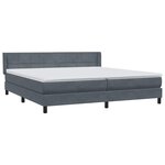 vidaXL Sommier à lattes de lit et matelas gris foncé 180x220cm velours