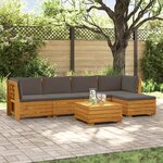 vidaXL Ensemble de canapés d'extérieur avec coussin 6 Pièce Marron