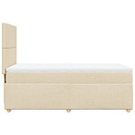 vidaXL Sommier à lattes de lit avec matelas Crème 90x200 cm Tissu